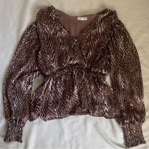 Blu Pepper Brown Shimmer Top Size Small